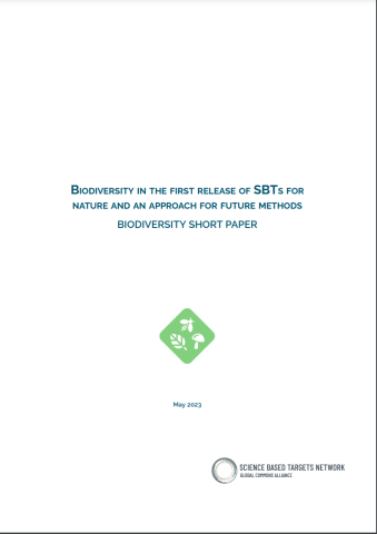Biodiversity in the first release set of SBT'a nature and an approach for future methods. Biodiversity short paper