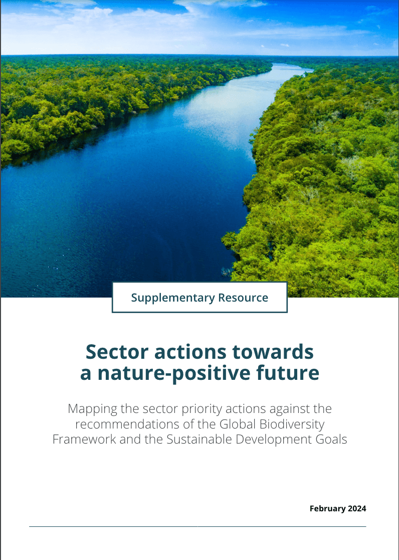 Sector actions towards a nature-positive future. Mapping the sector priority actions against the recommendations of the Global Biodiversity Framework and the Sustainable Development Goals