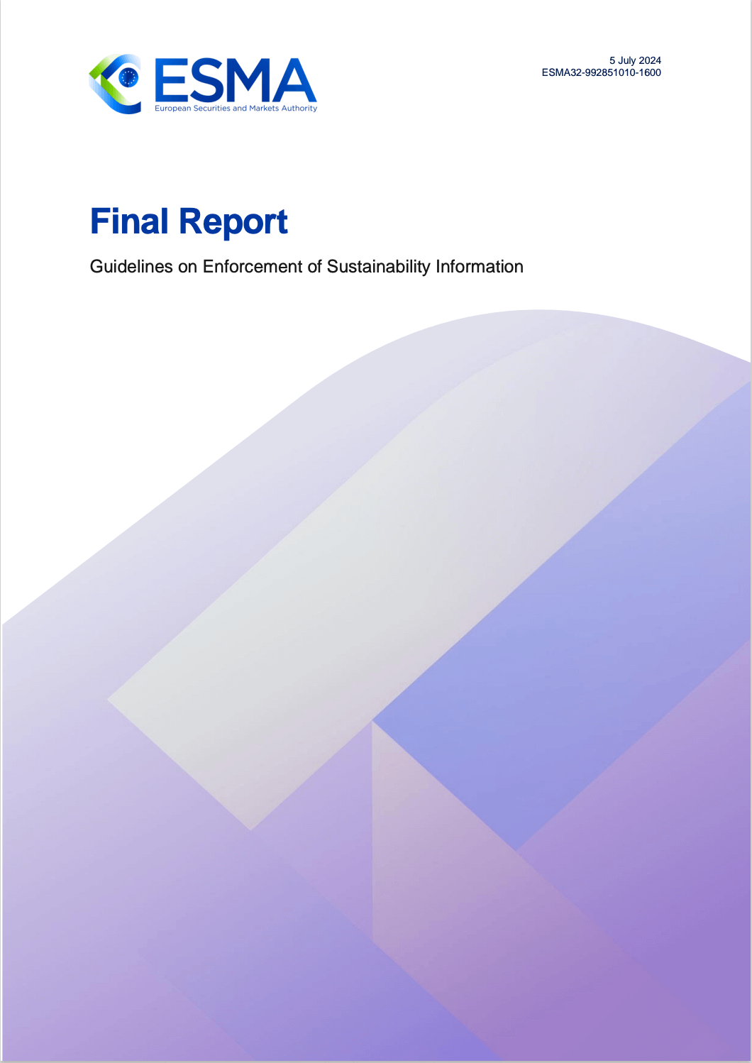 Guidelines on Enforcement of Sustainability Information