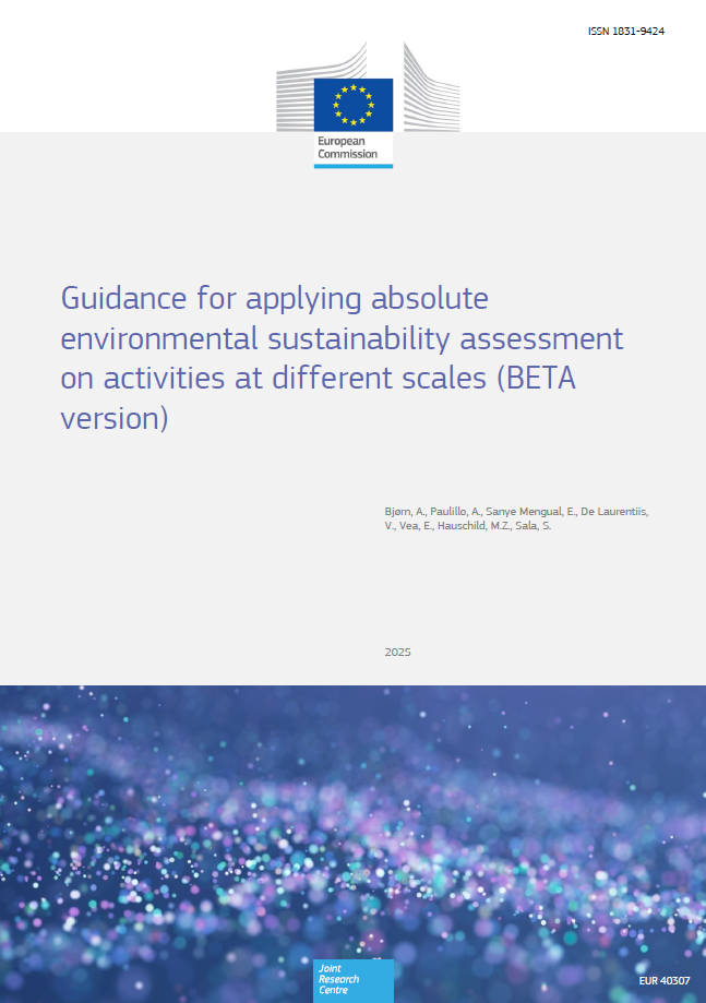 Guidance for applying absolute environmental sustainability assessment on activities at different scales (BETA version)